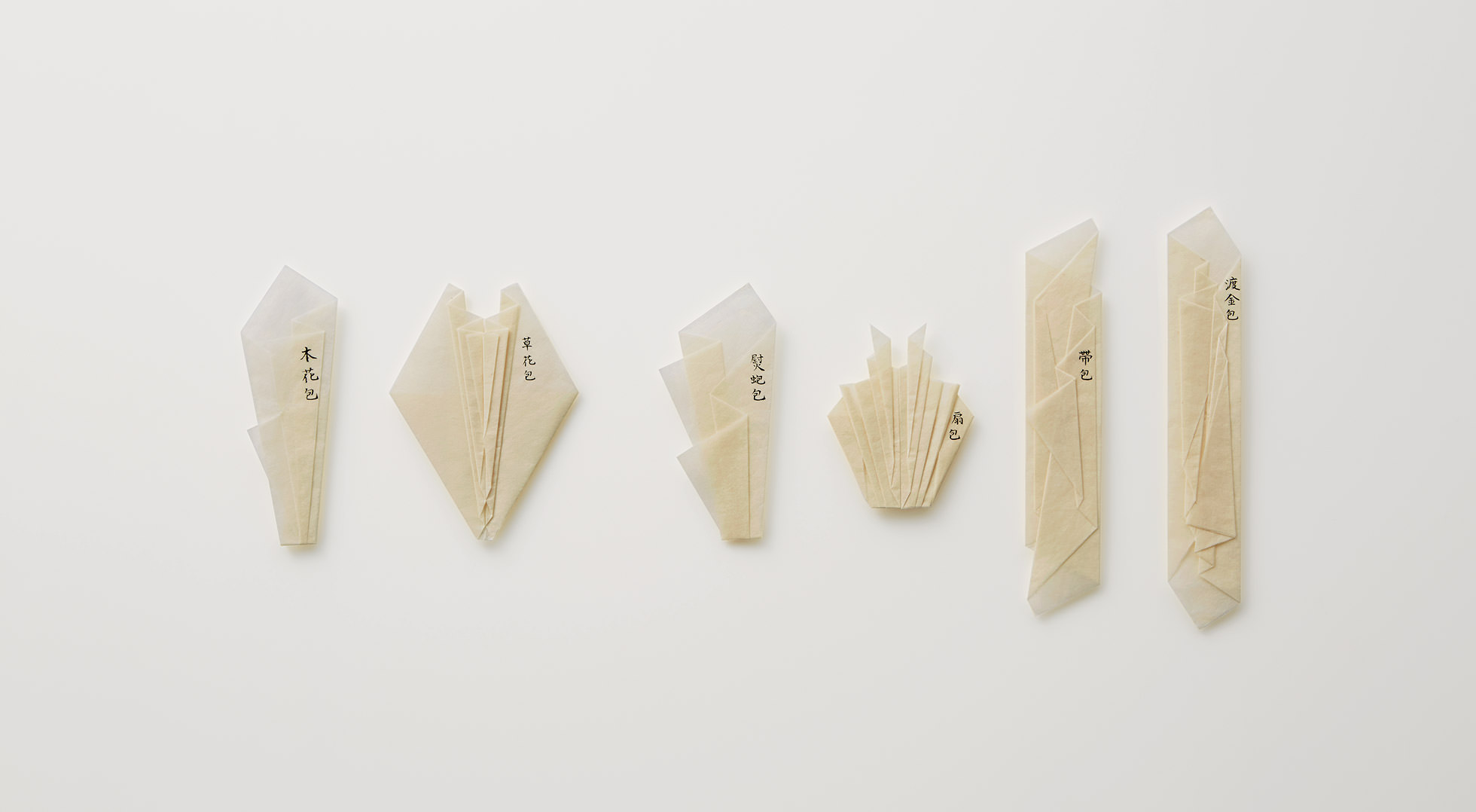 Reproduction of a sample fold from Ise Sadatake’s Hoketsu Zusetsu, an illustrated guide to wrapping and tying knots | Origata Design Institute