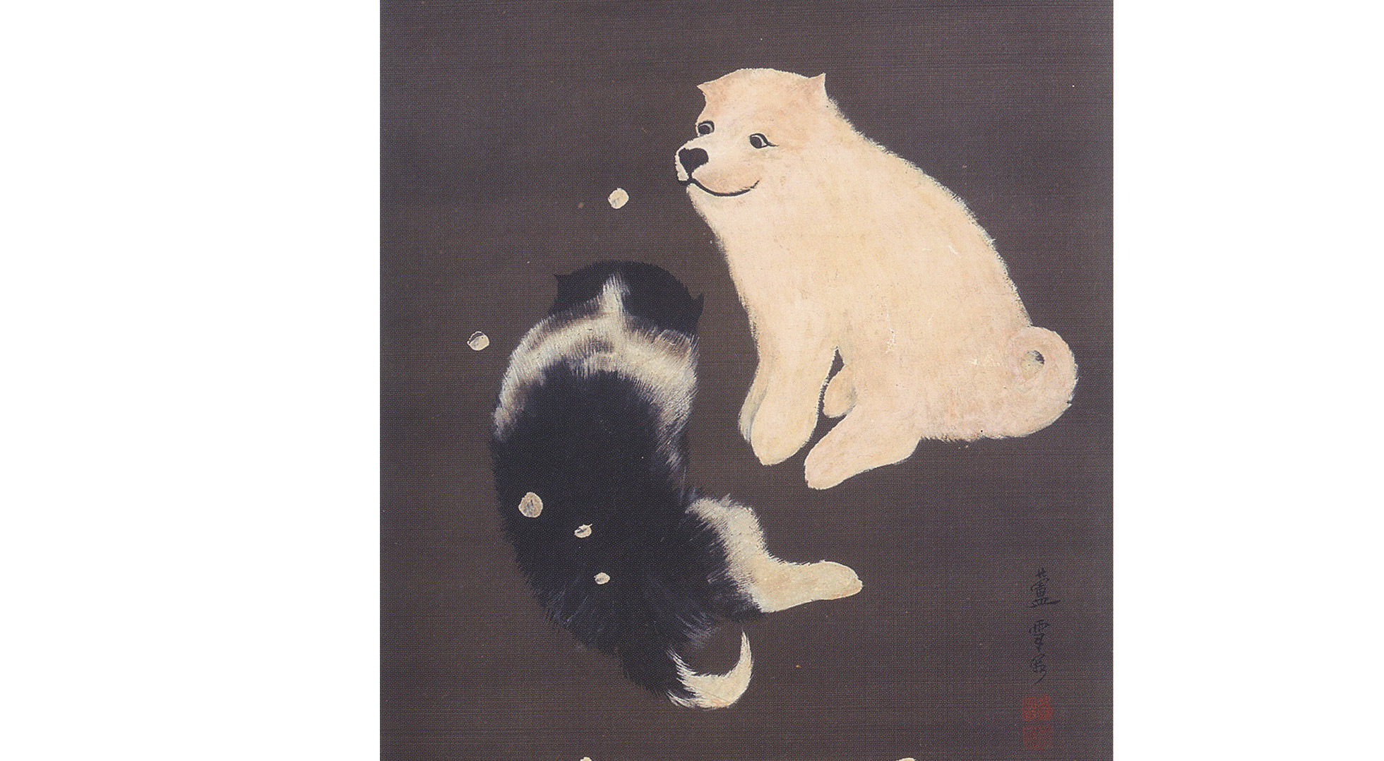 Nagasawa Rosetsu | Kousetsu kuji-zu (Cachorros en la nieve)