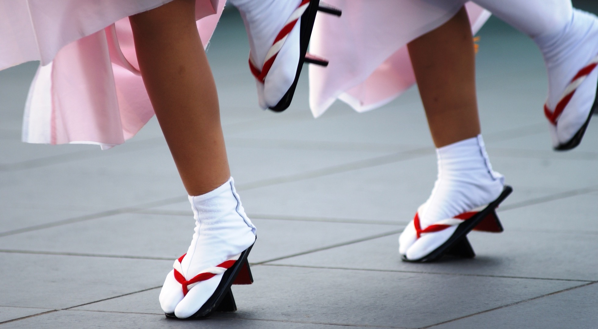 Geta (clogs) and tabi (Japanese toe socks) (costume for the Awa Odori dance)