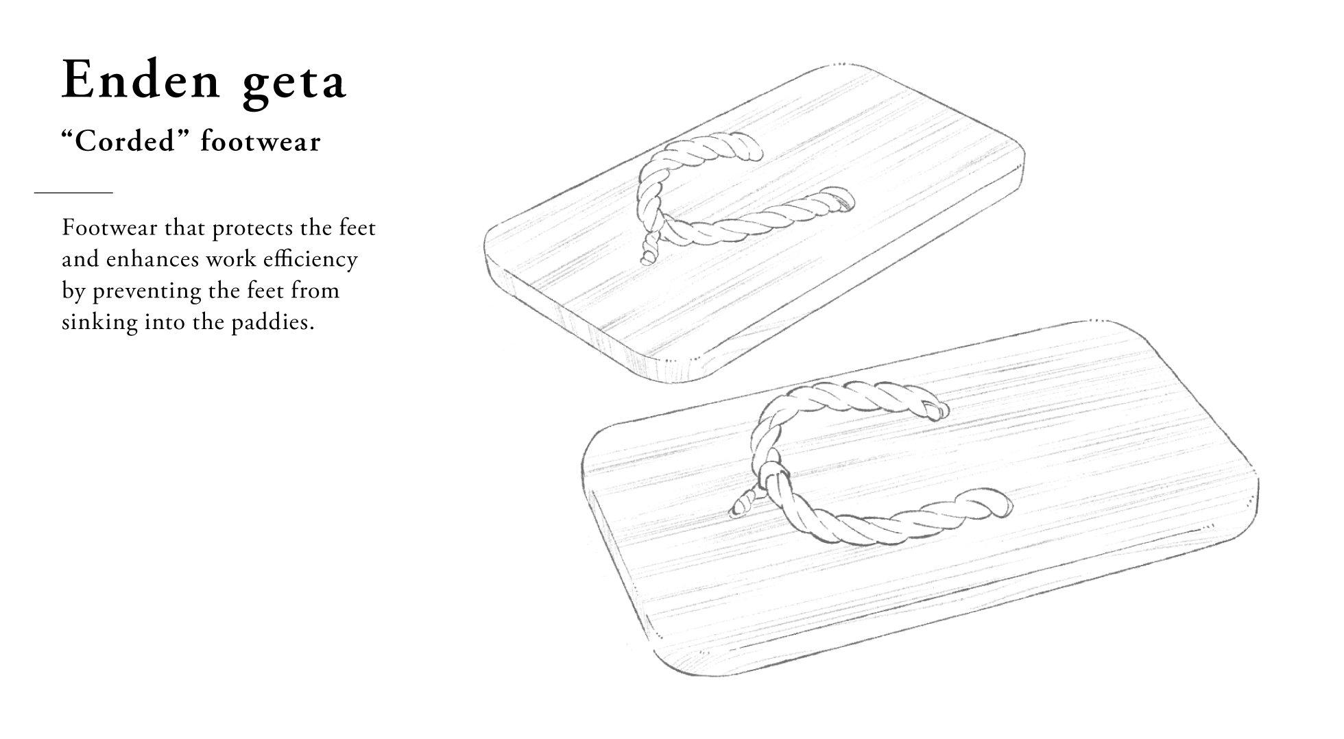 “Corded”footwear Enden geta